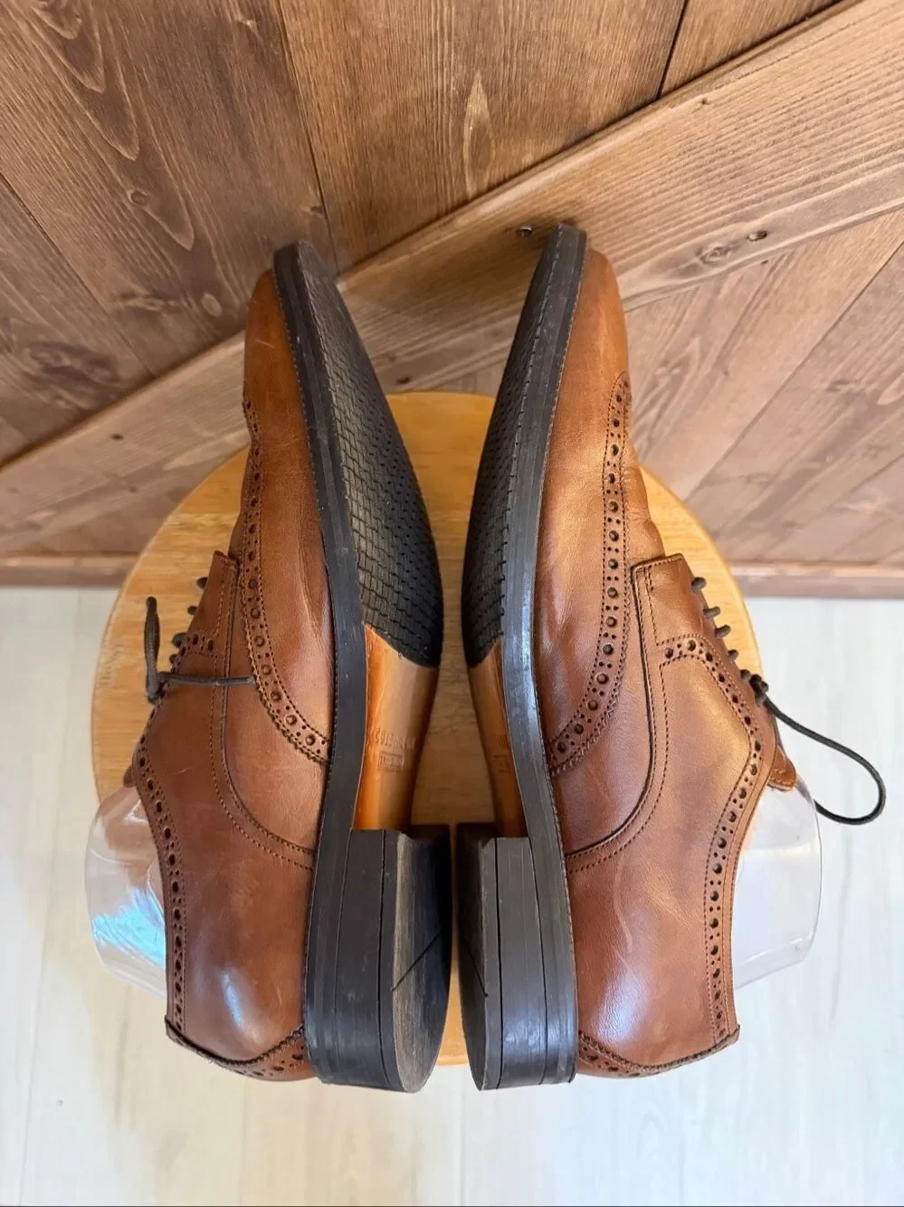 Cole Haan Men’s Size 10 Brown Leather Wingtip Oxford Dress Shoes Brogue Lace-Up